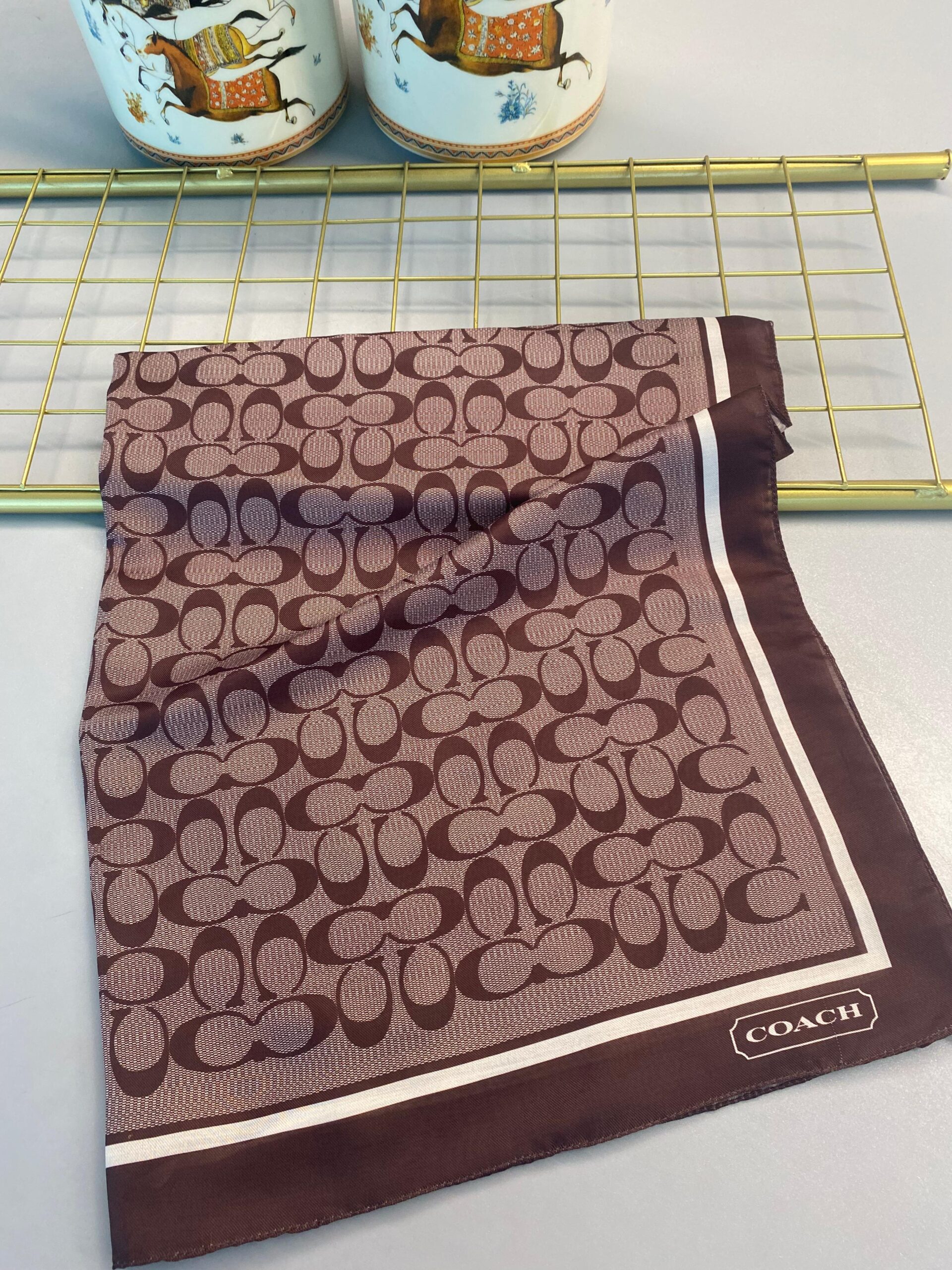 COACH DESEN PAMUK İPEK ŞAL-10006-KAHVERENGİ