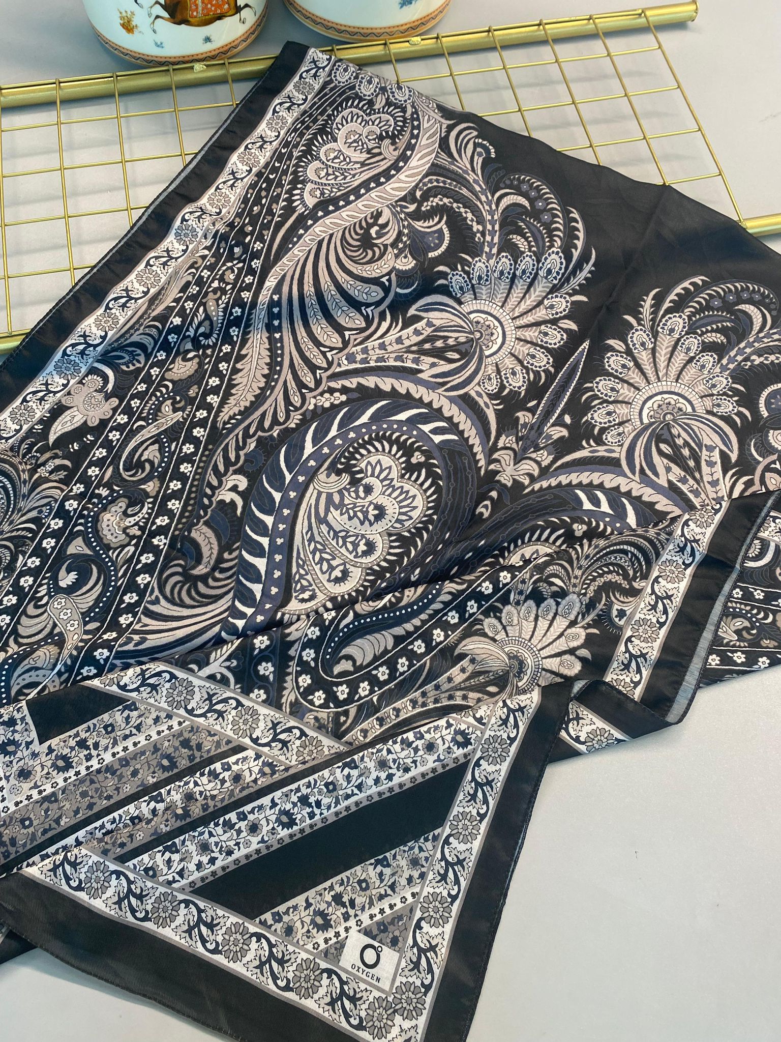 Etro Desen New Pamuk Soft Şal 23012-Füme