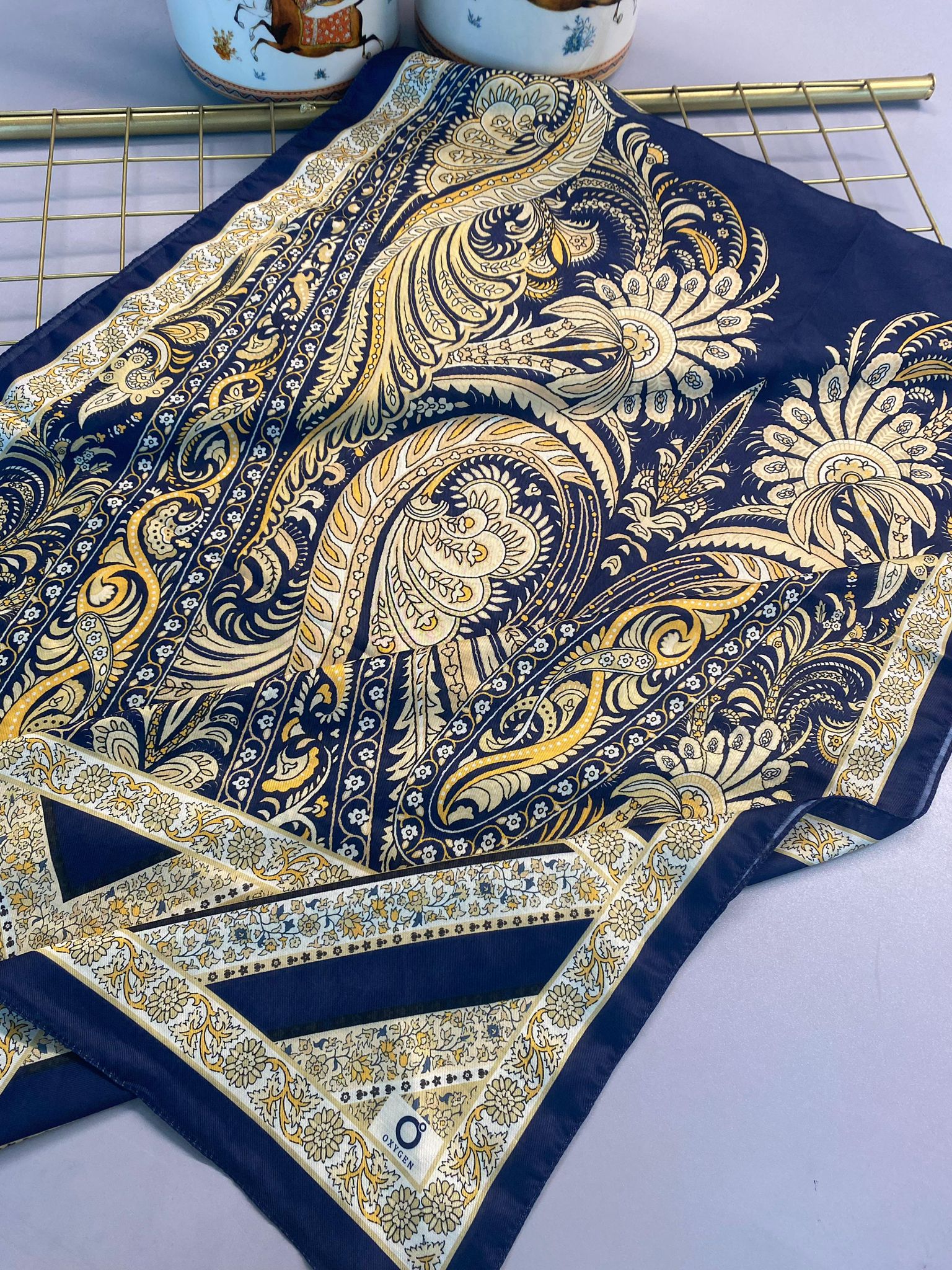 Etro Desen New Pamuk Soft Şal 23012-Gold