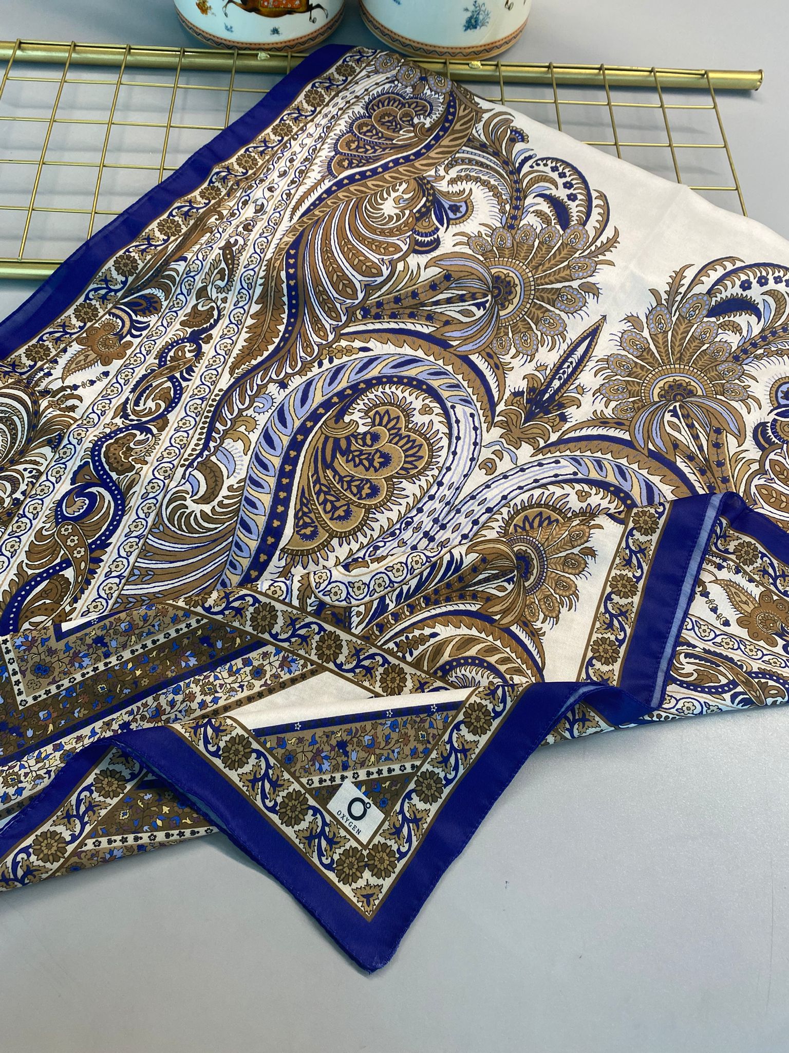 Etro Desen New Pamuk Soft Şal 23012 - Saks