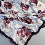 Summer Rose  Desen Pamuk İpek Şal-12000-Vişne