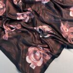 Summer Rose  Desen Pamuk İpek Şal-12000-Bakır