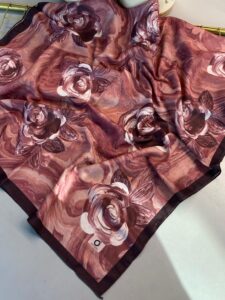 Summer Rose  Desen Pamuk İpek Şal-12000-Şakayık