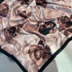 Summer Rose  Desen Pamuk İpek Şal-12000-Gül kurusu