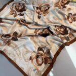 Summer Rose  Desen Pamuk İpek Şal-12000-Tarçın