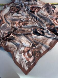 Summer Rose  Desen Pamuk İpek Şal-12000-Mocha