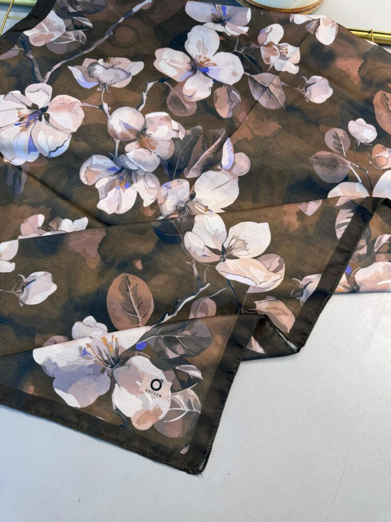 Wild Rose Pamuk ipek Şal-10007-Kahve