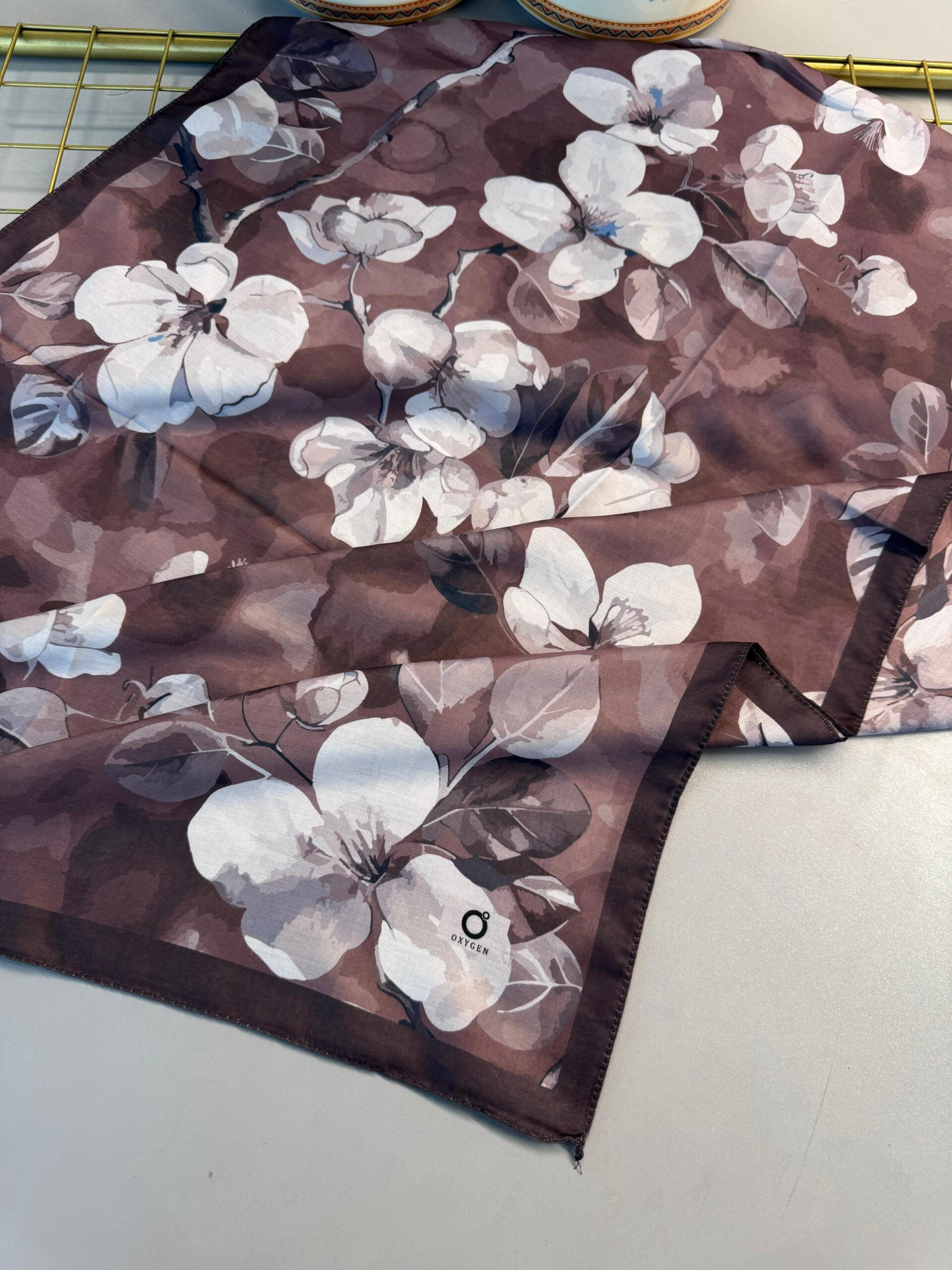 Wild Rose Pamuk ipek Şal-10007-Sütlü kahve