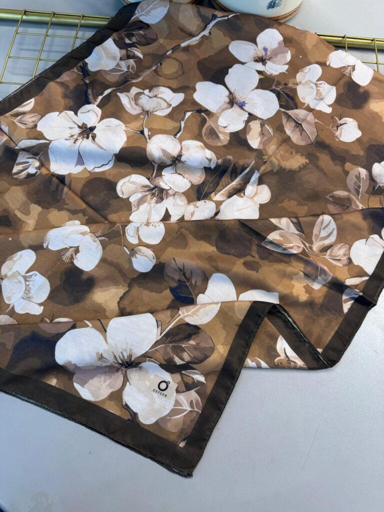 Wild Rose Pamuk ipek Şal-10007-Taba