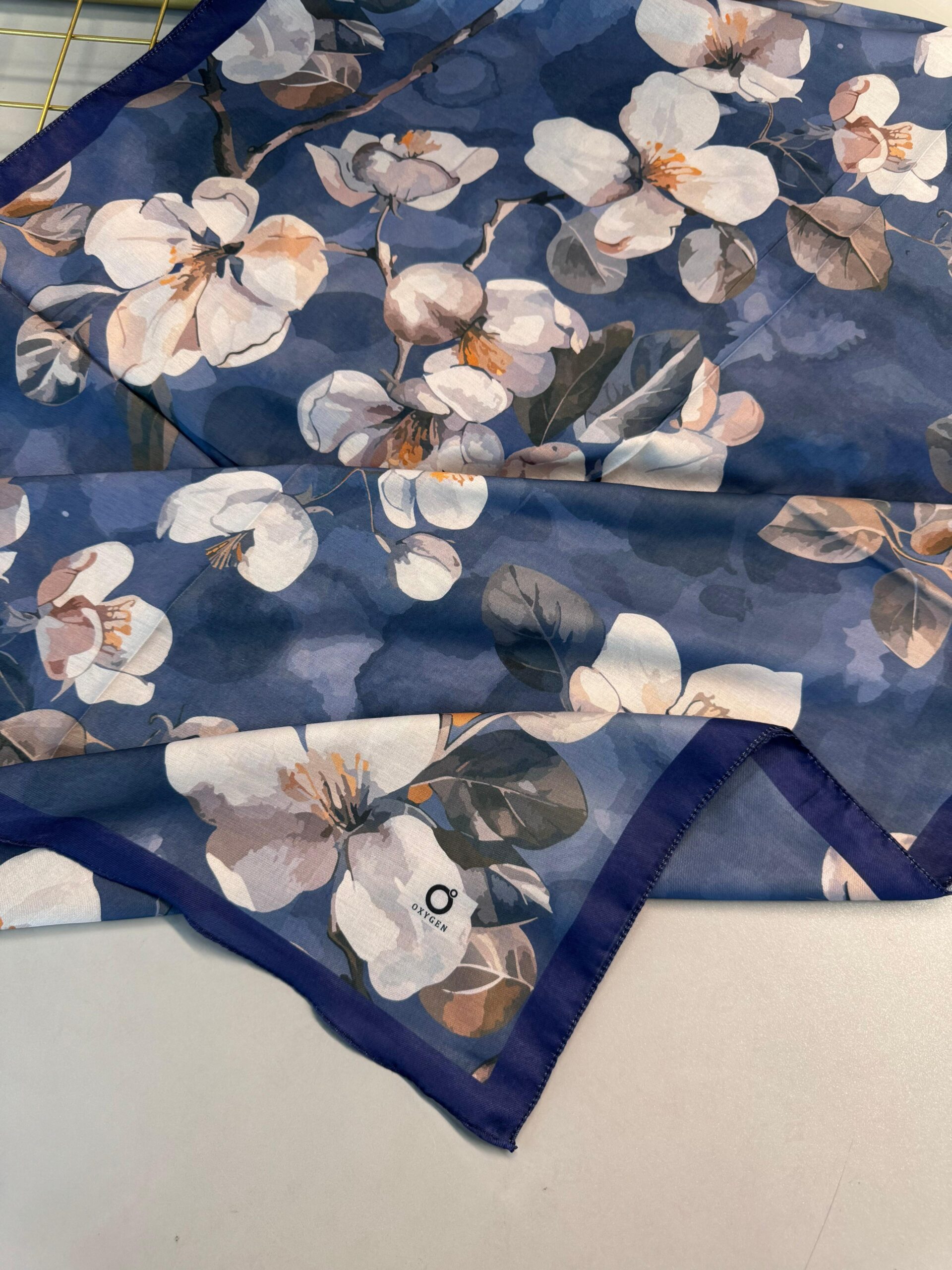 Wild Rose Pamuk ipek Şal-10007-İndigo