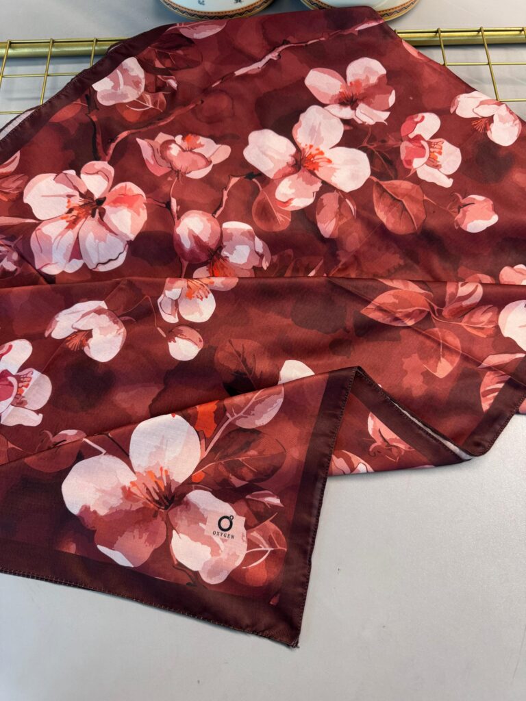 Wild Rose Pamuk ipek Şal-10007-Bordo