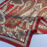 SAHRA DESEN PAMUK İPEK ŞAL-10005-Şarap Kırmızı