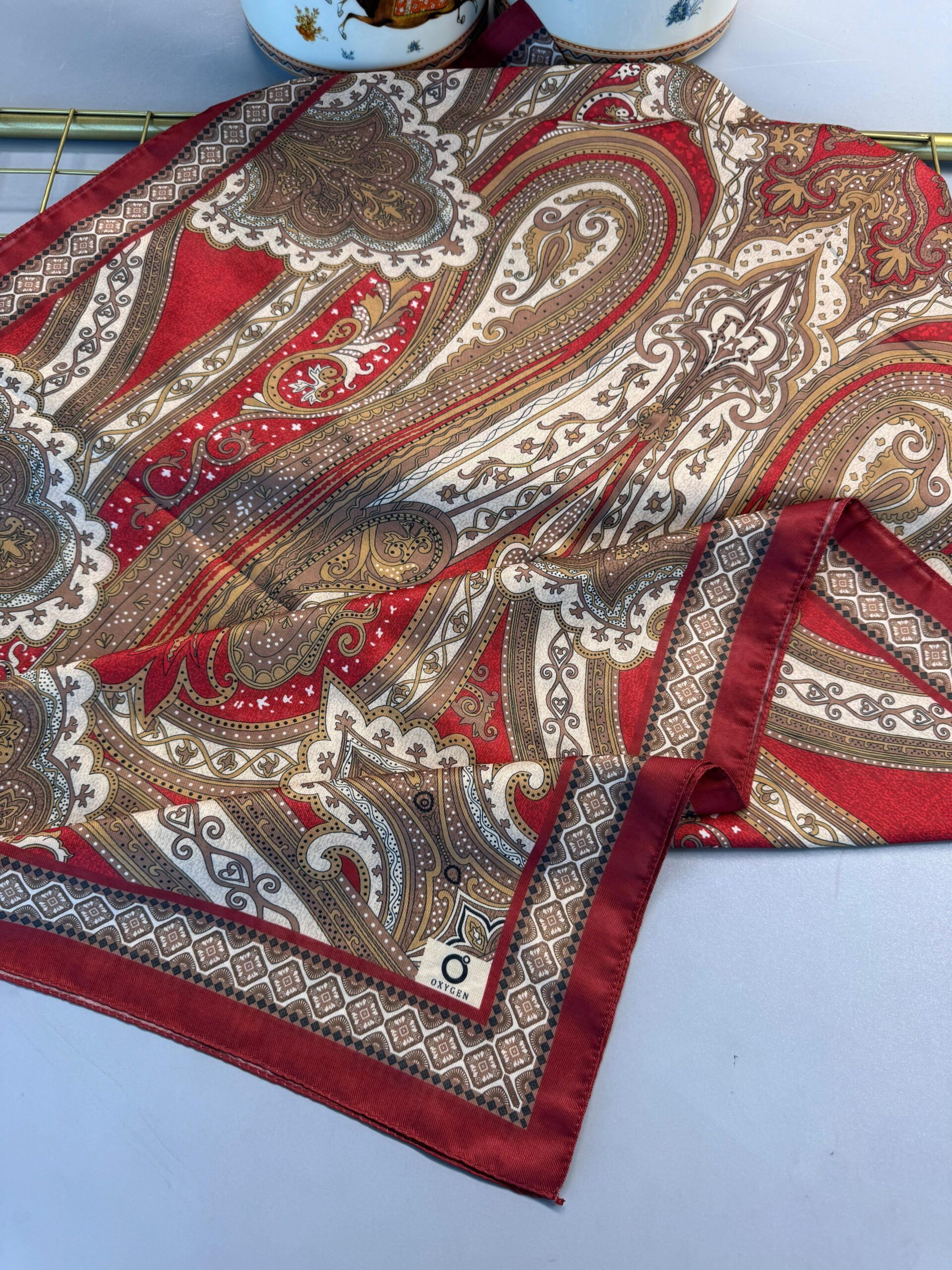 SAHRA DESEN PAMUK İPEK ŞAL-10005-Şarap Kırmızı