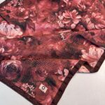 Mystic Bloom Desen Pamuk İpek Şal-Kırmızı