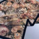 Mystic Bloom Desen Pamuk İpek Şal-Şeftali