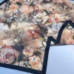 Mystic Bloom Desen Pamuk İpek Şal-Somon