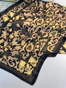 Lilyum Desen Pamuk İpek Şal-10008-Gold