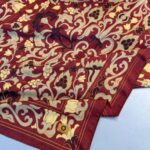 Lilyum Desen Pamuk İpek Şal-10008-Vișne