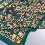 Lilyum Desen Pamuk İpek Şal-10008-Yeşil