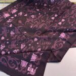 Lilyum Desen Pamuk İpek Şal-10008-Mürdüm