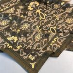 Lilyum Desen Pamuk İpek Şal-10008-Asker yeşili