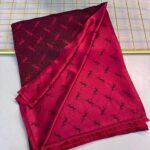 Ysl  Desen Kendinden Dokulu Desenli İtalyan Şal-10010-Kırmızı