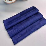 Aplike Desen Pamuk İpeksi Jakar Şal-53354-Lacivert