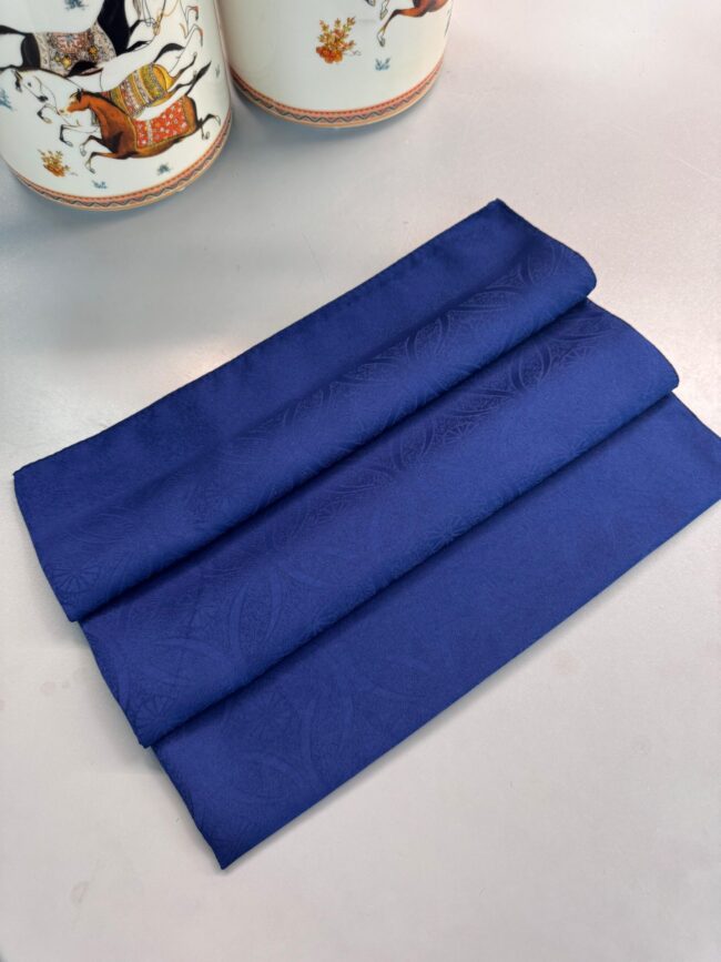 Çiçek   Desen Pamuk İpeksi Jakar Şal-53354-Lacivert