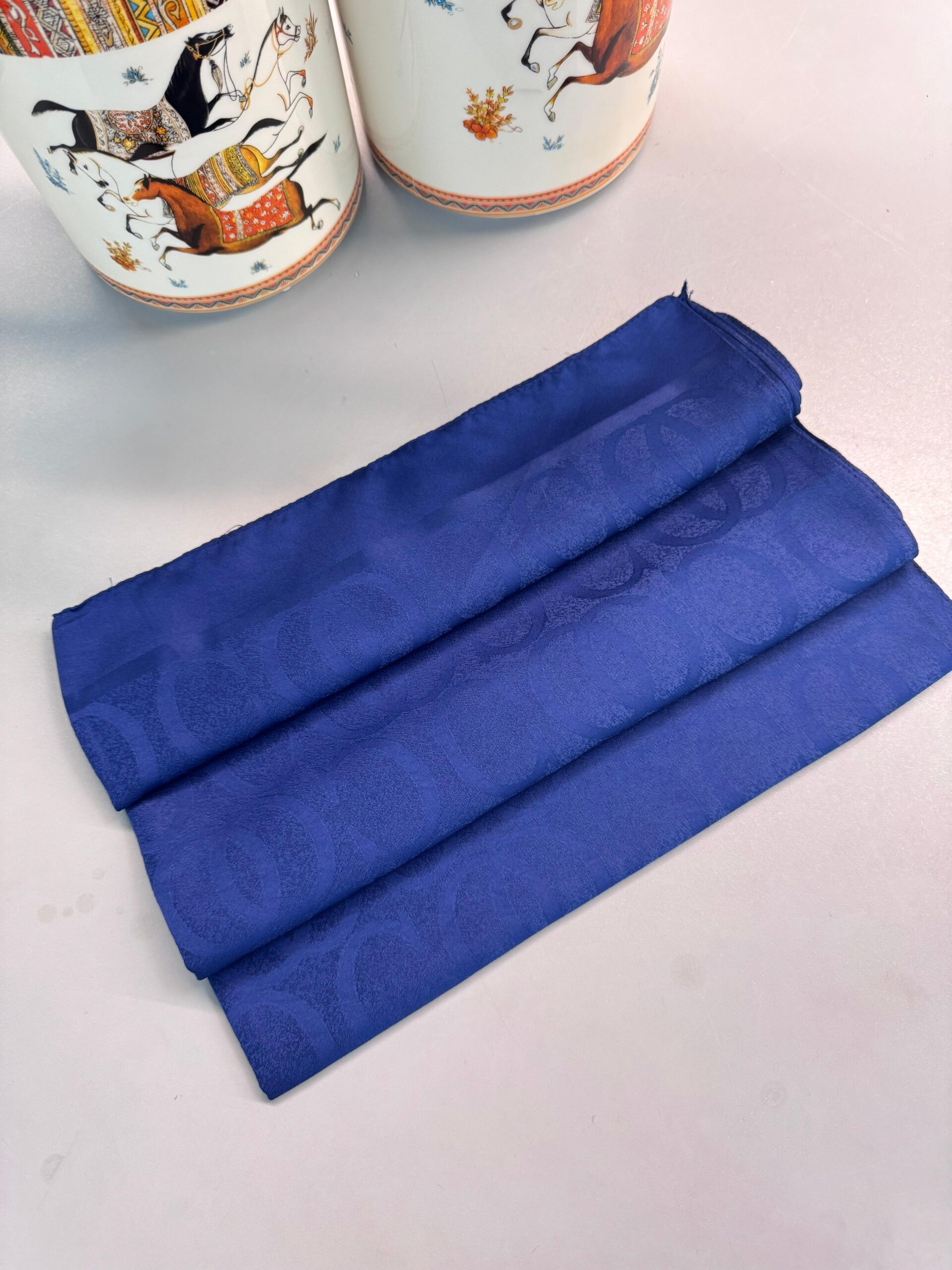 CO Desen Pamuk İpeksi Jakar Şal-53354-Lacivert