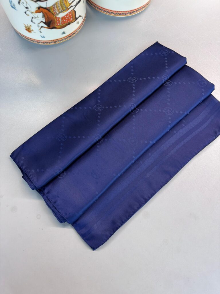 Vakko Desen Pamuk İpeksi Jakar Şal-53354-Gece Mavi