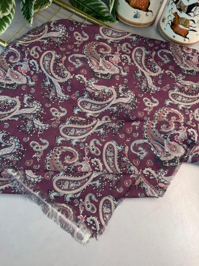 Etno Noir Naturel Pamuk Şal-202452-Mürdüm