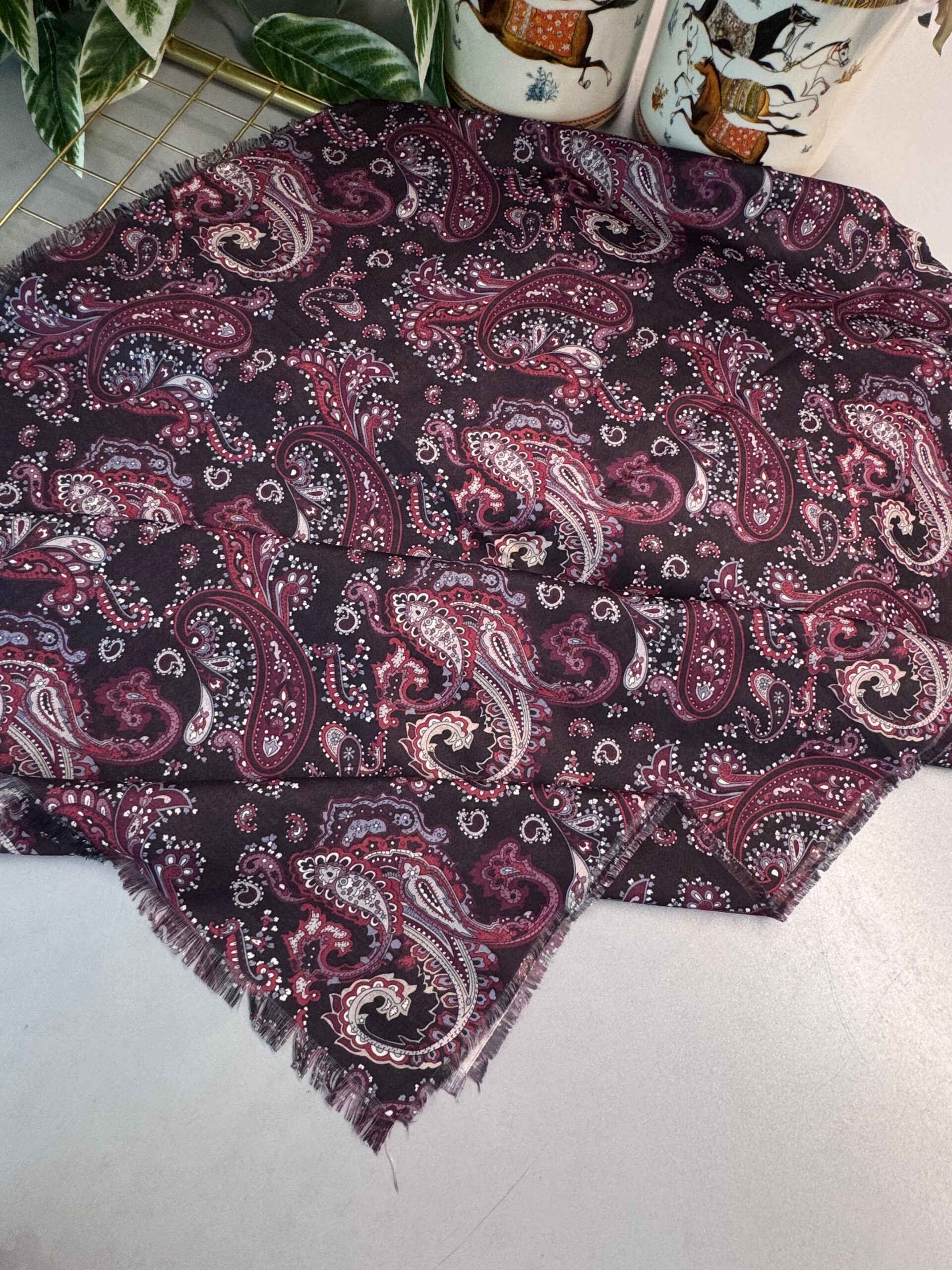 Etno Noir Naturel Pamuk Şal-202452-Mor