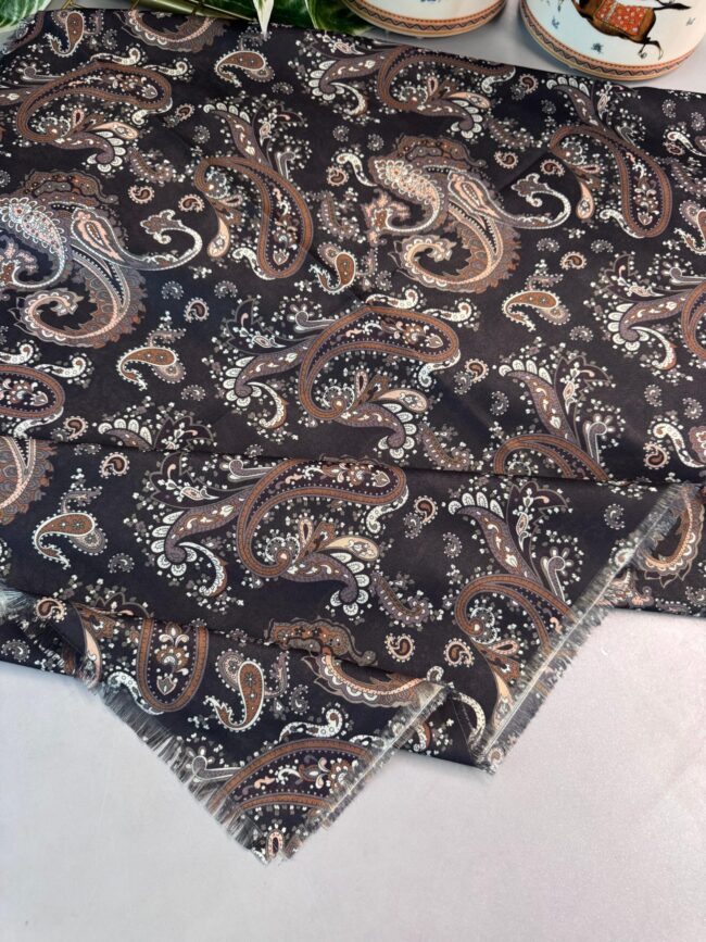 Etno Noir Naturel Pamuk Şal-202452-Kahve