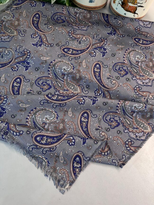 Etno Noir Naturel Pamuk Şal-202452-Gri