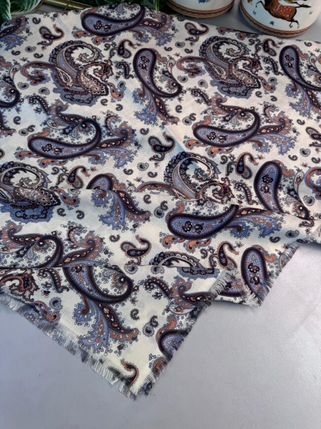 Etno Noir Naturel Pamuk Şal-202452-Taş