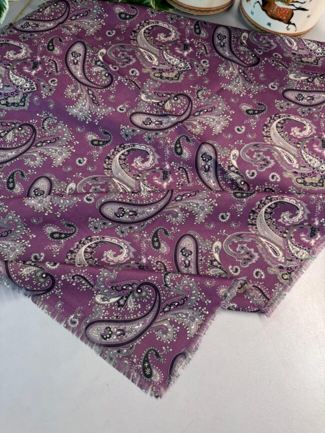 Etno Noir Naturel Pamuk Şal-202452-Eflatun