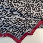 Leopare Desen Pamuk İpek Şal-6202761-Vişne