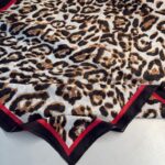 Leopare Desen Pamuk İpek Şal-6202761-Camel