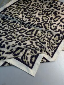 Leopare Desen Pamuk İpek Şal-6202761-Taş