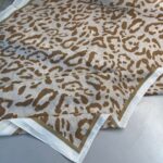 Leopare Desen Pamuk İpek Şal-6202761-Ekru