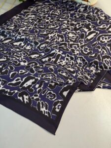 Leopare Desen Pamuk İpek Şal-6202761-Derin mor