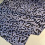 Ala Leopar Desen Naturel Pamuk Şal-İndigo