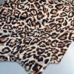 Ala Leopar Desen Naturel Pamuk Şal-Camel