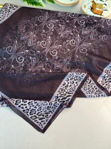 TINY LEOPAR PAMUK DESEN ŞAL-6202616-DERİN MOR