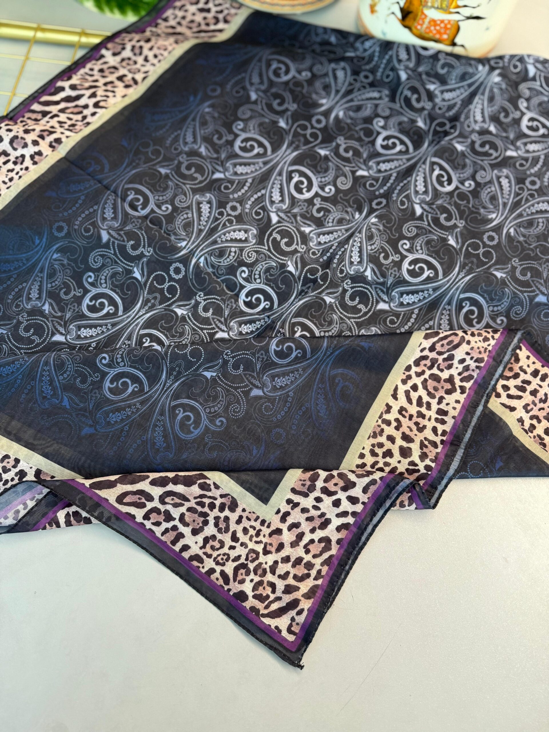 TINY LEOPAR PAMUK DESEN ŞAL-6202616-MOR