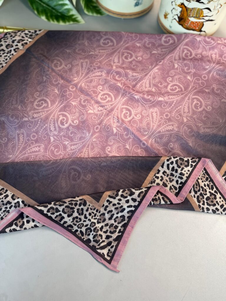 TINY LEOPAR PAMUK DESEN ŞAL-6202616-LİLA