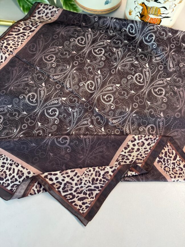 TINY LEOPAR PAMUK DESEN ŞAL-6202616-ACIKAHVE