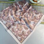 Mimoza Desen Vual İpek Eşarp-6203408-Pamuk şekeri