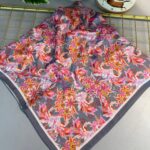 Mimoza Desen Vual İpek Eşarp-6203408-Gri