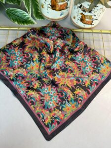 Mimoza Desen Vual İpek Eşarp-6203408-Siyah